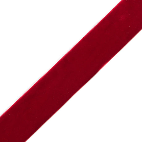 Single Faced Velvet Ribbon Made in Italy - 2" - Scarlet - Sabine Collection