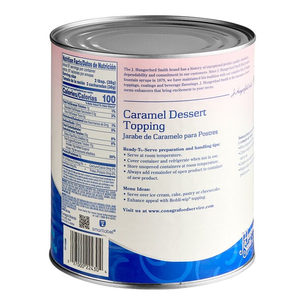 J. Hungerford Smith Caramel Topping #10 Can - 6/Case