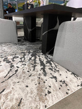 METZ 4209 Polyester Viscose Area Rug - Crème Tone-To-Tone, Charcoal, Silver Gray, Teal, Warm Mocha High-Low Detail, 9' 8" X 13' (1 Rug)