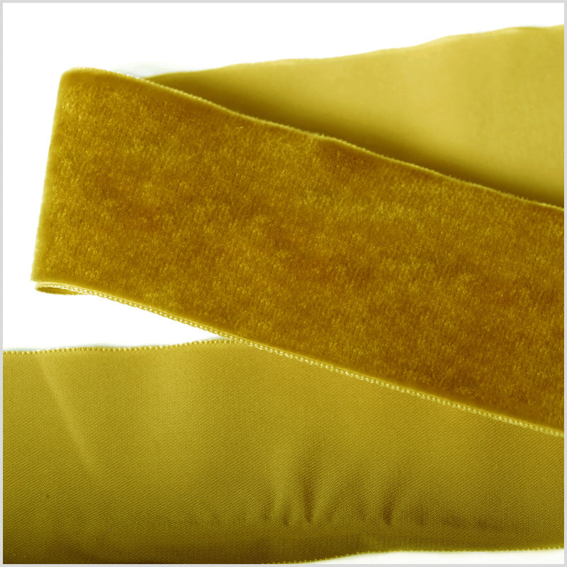 Single Faced Velvet Ribbon Made in Italy - 2" - Olive - Sabine Collection