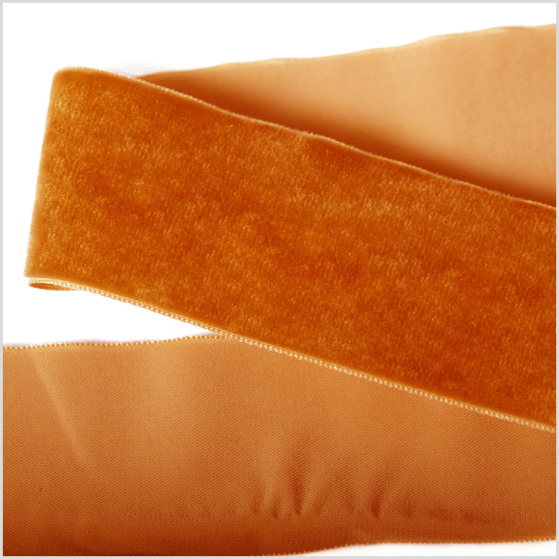 Single Faced Velvet Ribbon Made in Italy - 2" - Rust - Sabine Collection