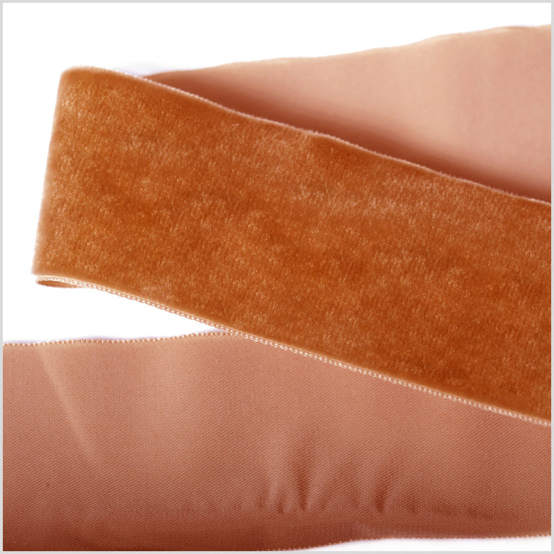 Single Faced Velvet Ribbon Made in Italy - 2" - Tan - Sabine Collection