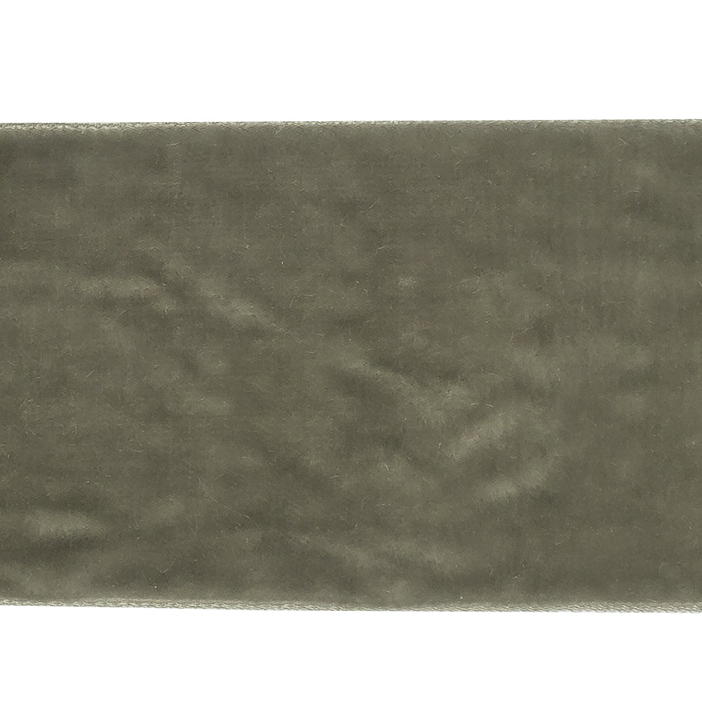 Single Faced Velvet Ribbon Made in Italy - 2" - Gray - Sabine Collection
