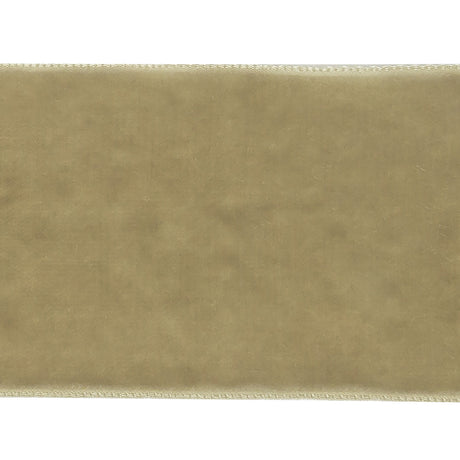 Single Faced Velvet Ribbon Made in Italy - 2" - Khaki - Sabine Collection