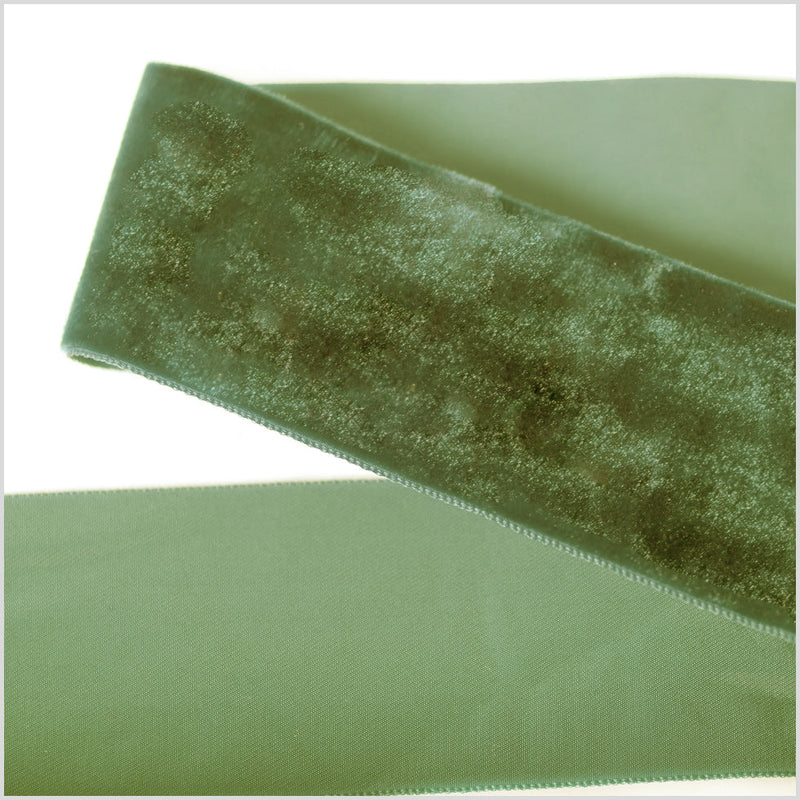 Single Faced Velvet Ribbon Made in Italy - 2" - Willow - Sabine Collection