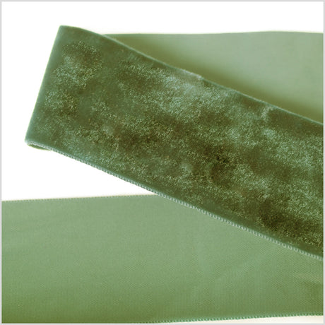 Single Faced Velvet Ribbon Made in Italy - 2" - Willow - Sabine Collection