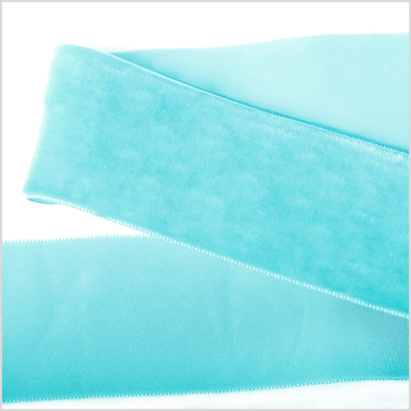 Single Faced Velvet Ribbon Made in Italy - 2" - Turquoise - Sabine Collection