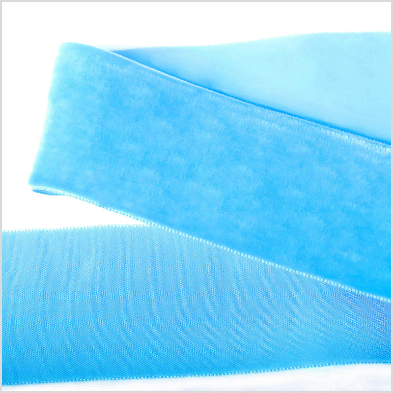 Single Faced Velvet Ribbon Made in Italy - 2" - Sky Blue - Sabine Collection