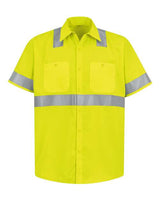 Red Kap Men's High Visibility Safety Short Sleeve Work Shirt