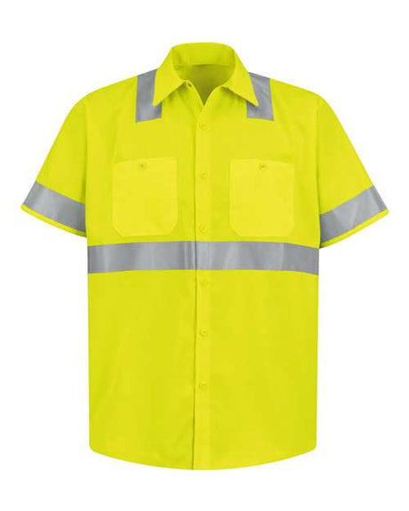 Red Kap Men's High Visibility Safety Short Sleeve Work Shirt