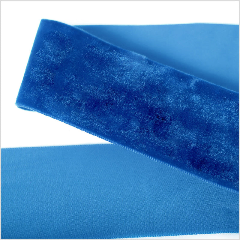 Single Faced Velvet Ribbon Made in Italy - 2" - Evening Blue - Sabine Collection
