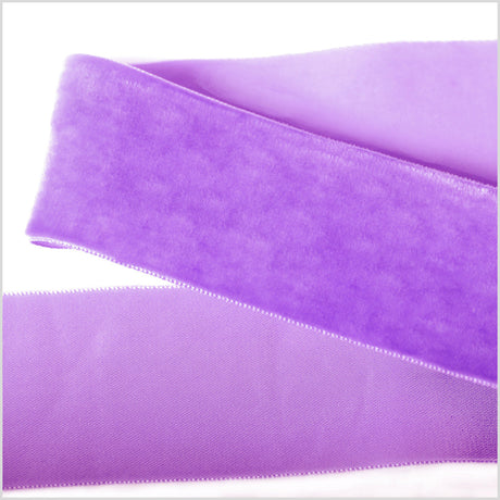 Single Faced Velvet Ribbon Made in Italy - 2" - Purple - Sabine Collection