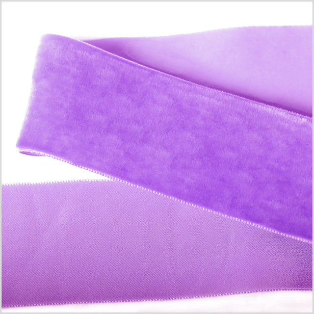 Single Faced Velvet Ribbon Made in Italy - 2" - Purple - Sabine Collection