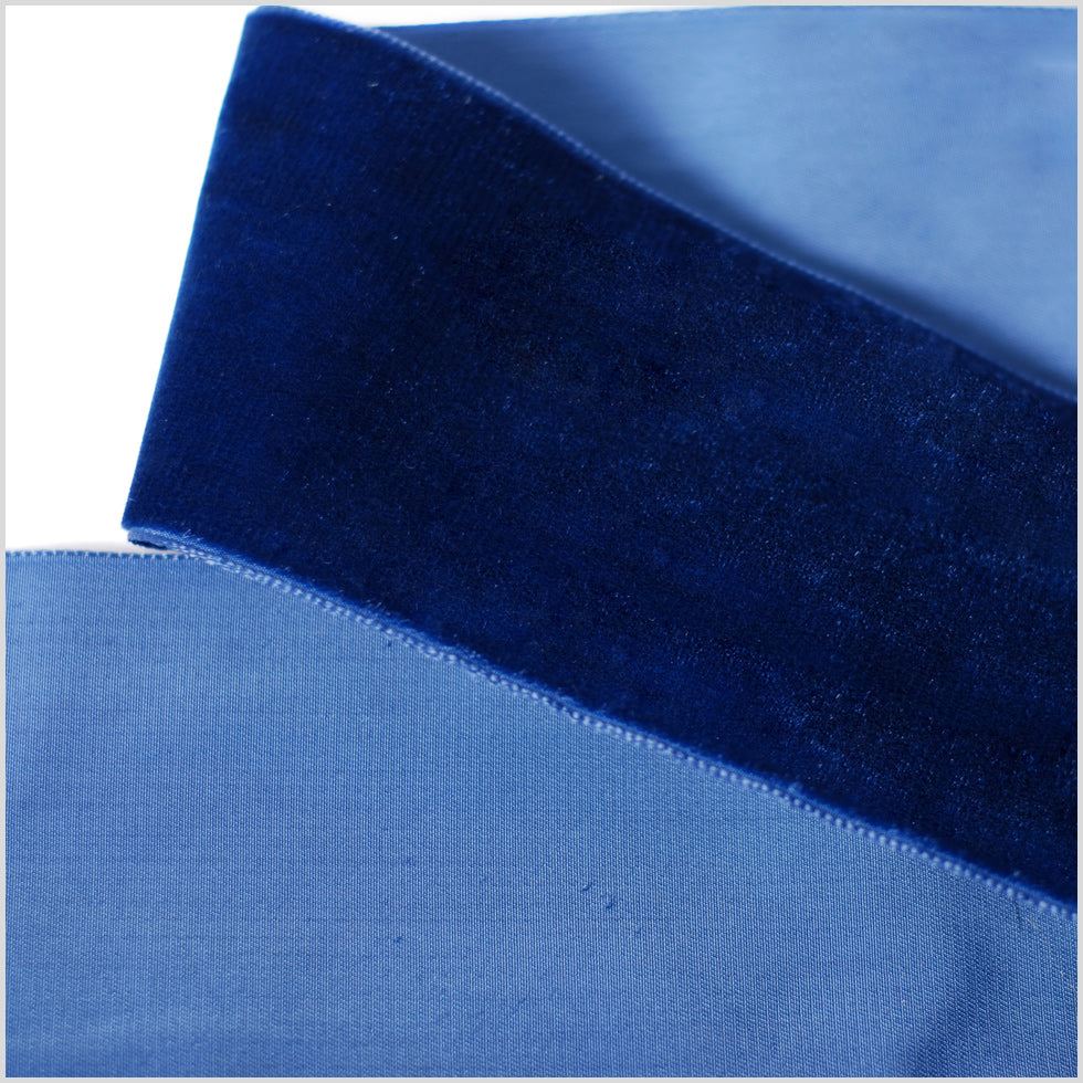 Navy Single Face Velvet Ribbon - 2.875"