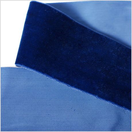 Navy Single Face Velvet Ribbon - 2.875"