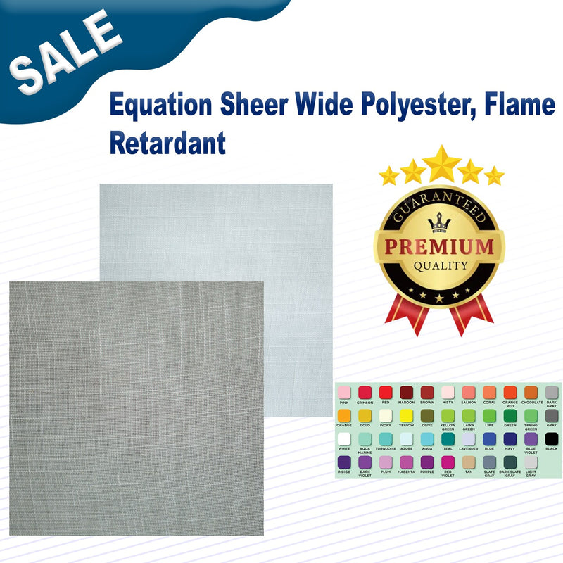 1 Yard Equation Sheer Wide Polyester Flame Retardant 118" Wide