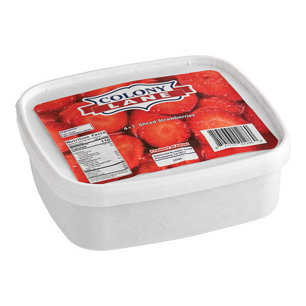 4+1 Sliced Strawberries 6.5 lb. - 6/Case