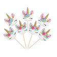 24 Rainbow Unicorn Cupcake Toppers & 25 Unicorn Stickers