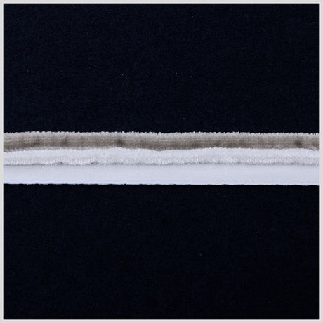 Italian Light and Dark Gray Velvet Piping - 0.625"