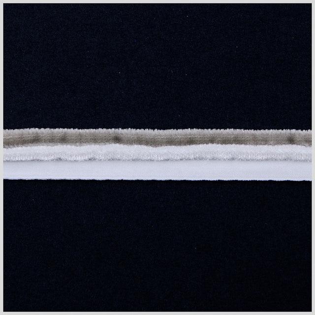 Italian Light and Dark Gray Velvet Piping - 0.625"