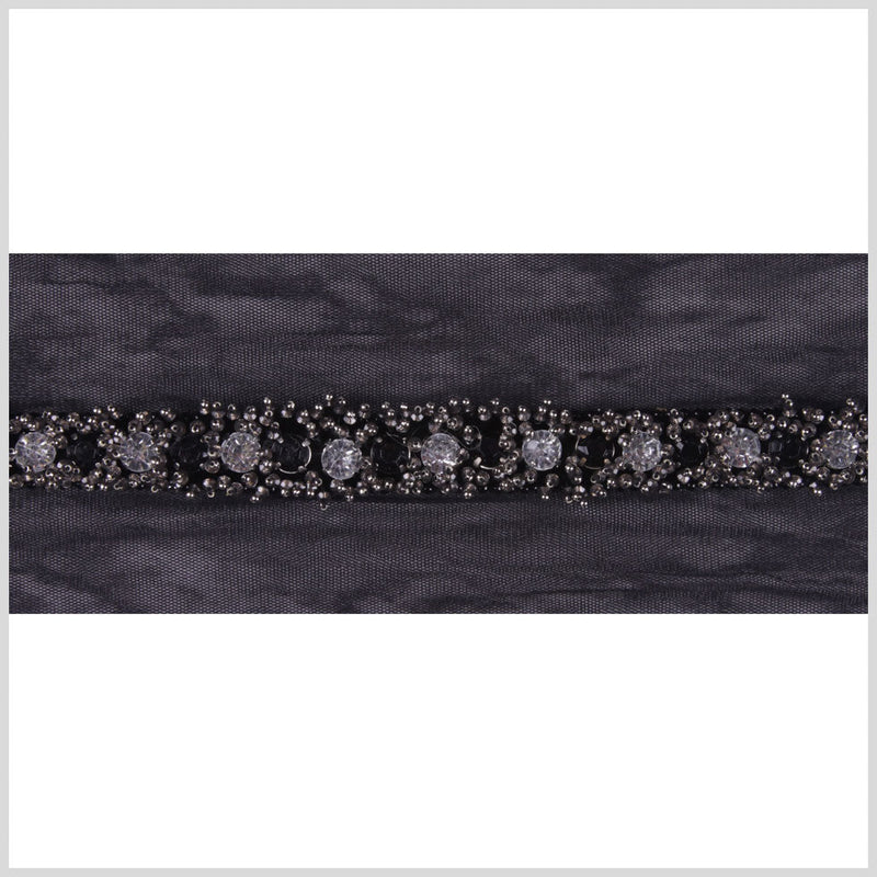 Gray/Black Fancy Beaded Trim