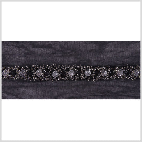 Gray/Black Fancy Beaded Trim