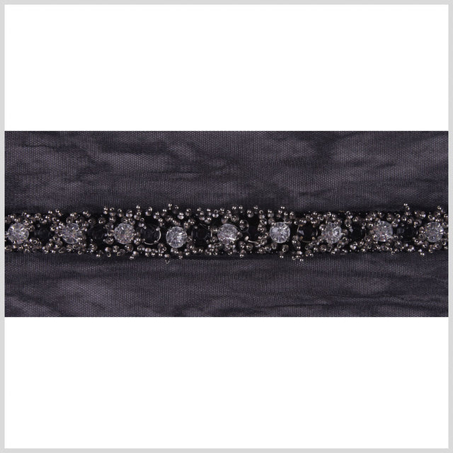 Gray/Black Fancy Beaded Trim
