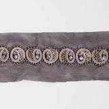 1" Black/Silver Fancy Beaded Trim