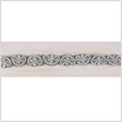 3/4" Beige/Silver Fancy Beaded Trim