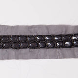 1.5" Black Silk Sequin Beaded Trim