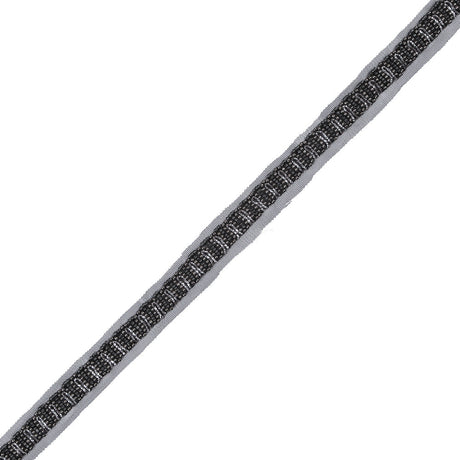 Black and Silver Fancy Beaded Trim - 0.75"
