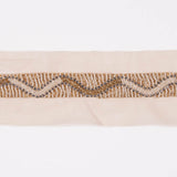 1" Beige/Gold Fancy Beaded Trim