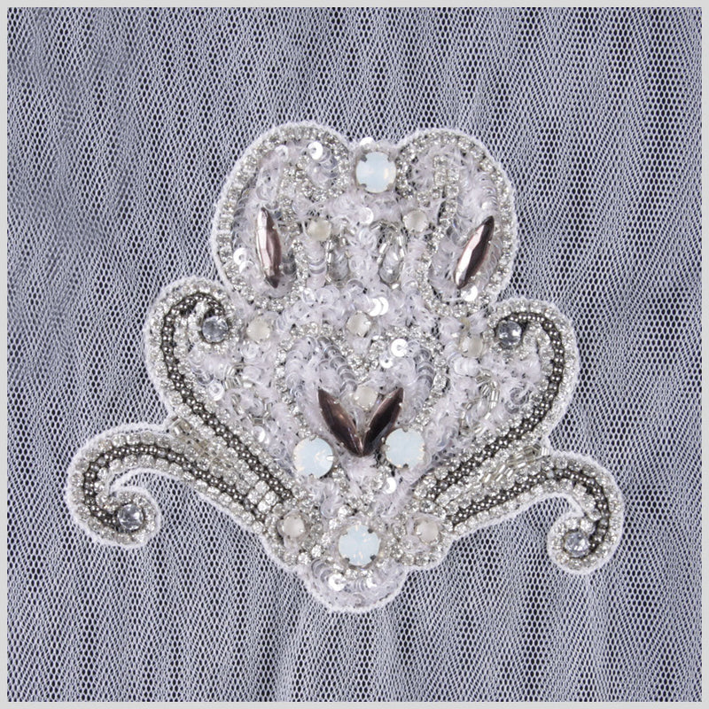 White/Silver Beaded Applique