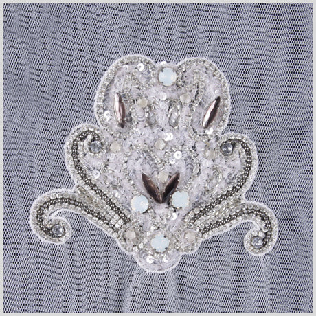White/Silver Beaded Applique