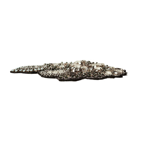 5.5" Silver/White Beaded Applique
