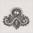 Grey/Silver Beaded Applique 3.5"