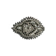 Silver and Gray Abstract Beaded Rhinestone Applique - 4.375" x 3"