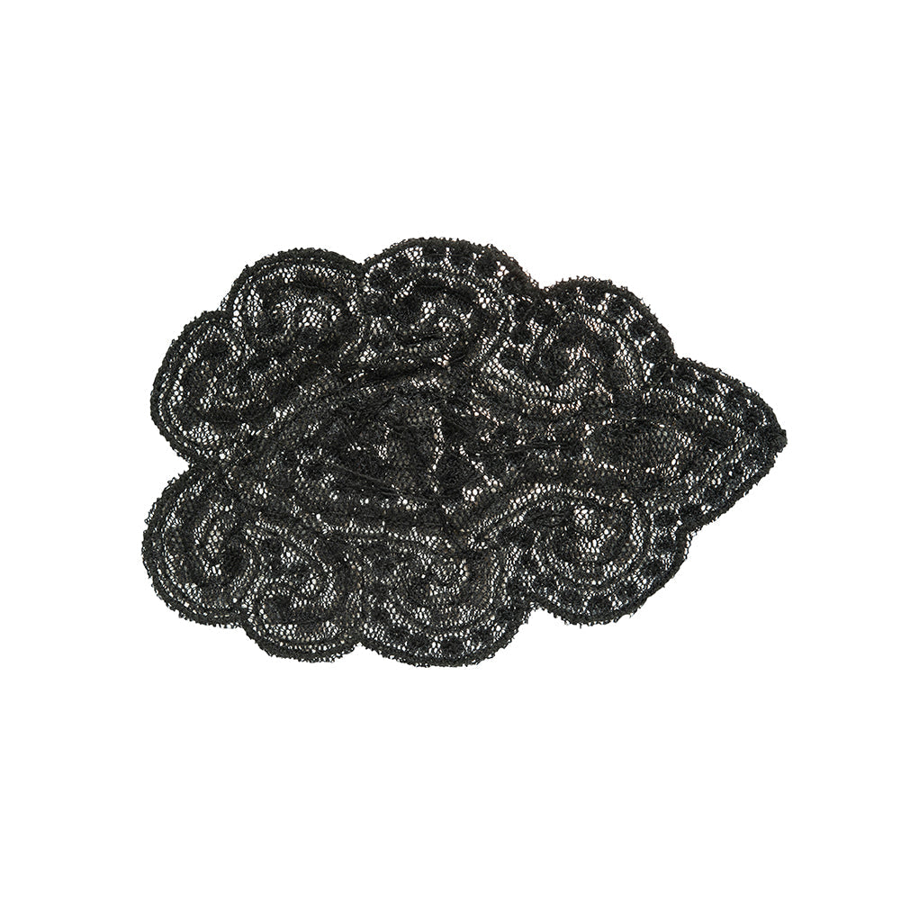 Crystal and Gray Abstract Beaded Rhinestone Applique - 3.5" x 2.375"