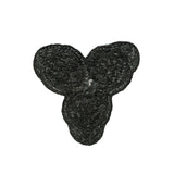 Gunmetal and Crystal Abstract Beaded Rhinestone Applique - 4.375" x 3.75"