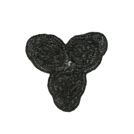 Gunmetal and Crystal Abstract Beaded Rhinestone Applique - 4.375" x 3.75"