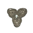 Gunmetal and Crystal Abstract Beaded Rhinestone Applique - 4.375" x 3.75"