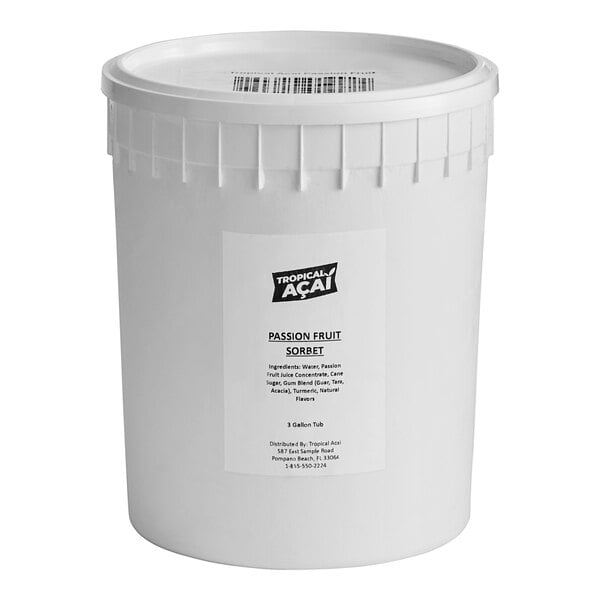 Tropical Acai Premium Passion Fruit Sorbet 3 Gallon