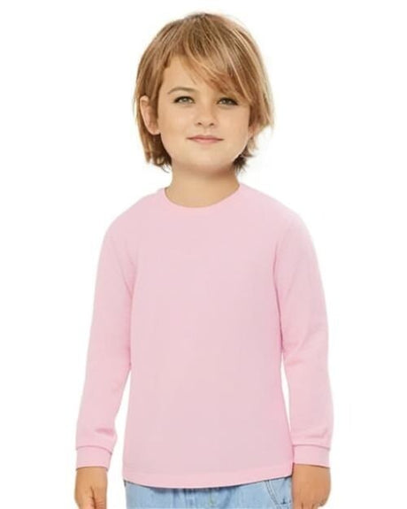 Image 1: Bella Canvas Toddler Jersey Long Sleeve TeeImage 2: Soft jersey long sleeve toddler shirtImage 3: Premium Bella Canvas kids apparelImage 4: Blank toddler shirt for custom designsImage 5: Comfortable everyday toddler clothingImage 6: Lightweight children's long sleeve tee