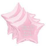 Personalized 18" Light Pink Star-Shaped Mylar Balloon