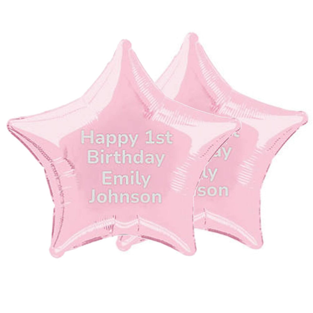 Personalized 18" Light Pink Star-Shaped Mylar Balloon