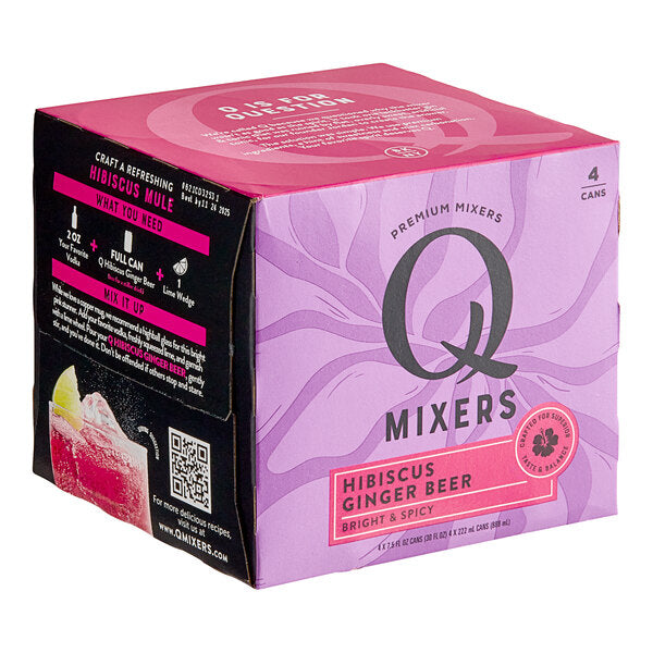 Q Mixers Hibiscus Ginger Beer Can 7.5 fl. oz. - 24/Case