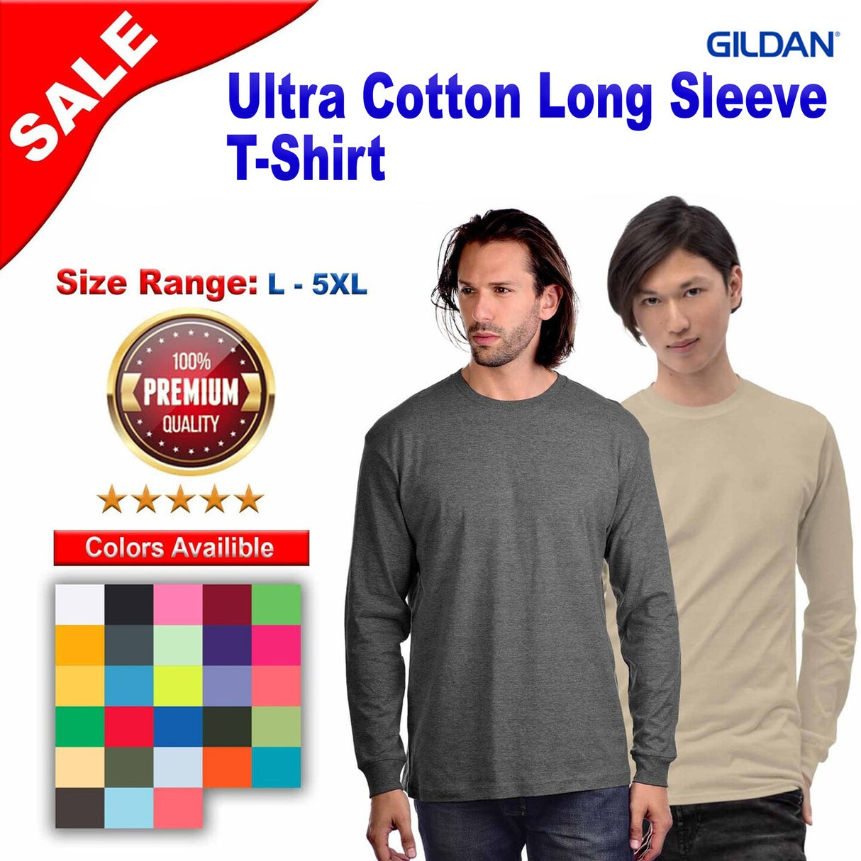 Gildan® Ultra Cotton Crewneck Long Sleeve T-Shirt
