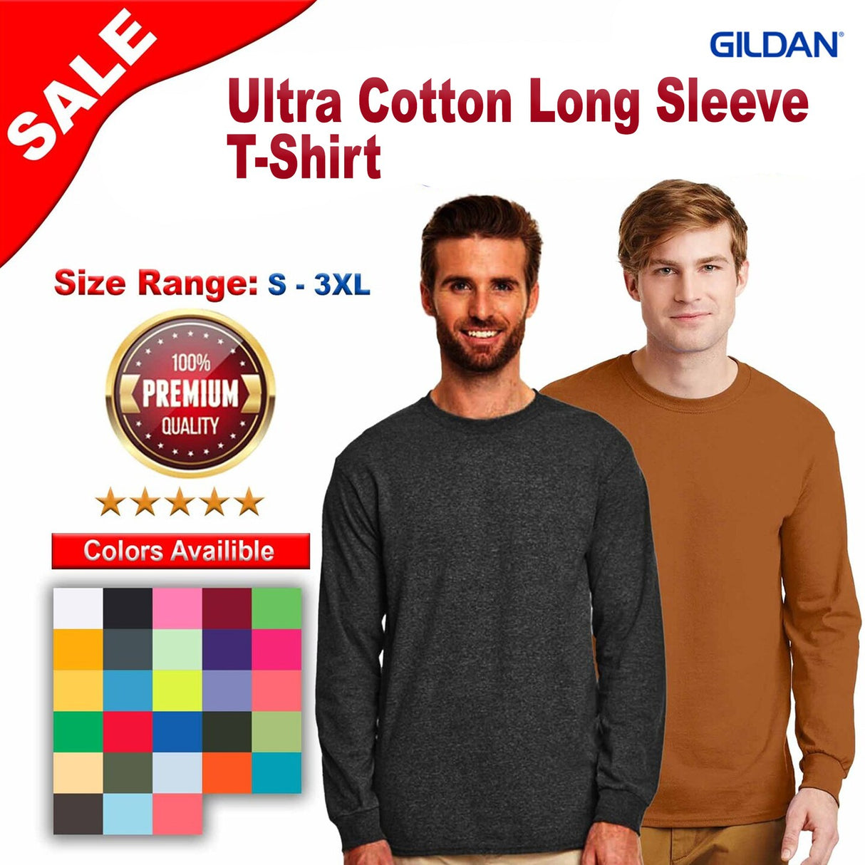 Gildan® Ultra Cotton Long Sleeve Crew-Neck T-Shirt