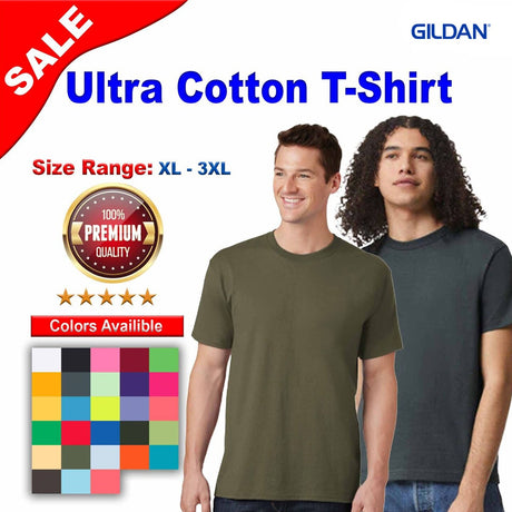 Gildan Ultra Cotton Short Sleeve Crewneck T-Shirt – Heavyweight Cotton Tee