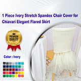 1 Piece Pewter & Charcoal Ballerina Spandex Chiavari Chair Cover Sleek Stretch Fit with Flowing Skirt